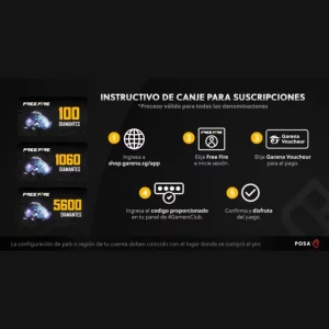Tarjeta de Regalo / Código / Pin GARENA FREE FIRE® 310 Diamantes $12.000